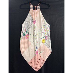 VICTORIA'S SECRET Women Patchwork Print Satin Handkerchief Chemise Sz L 35-6